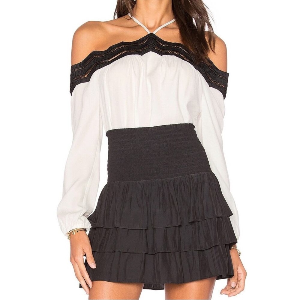 RAMY BROOK Sandy Top in Soft White & Black Size Small